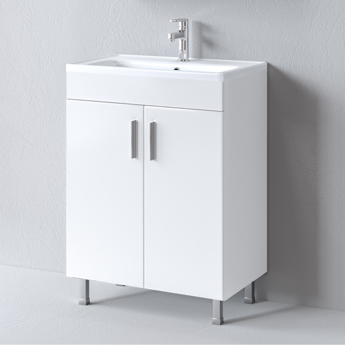 Πάγκος μπάνιου με Νιπτήρα SKOPELOS 60 Λευκό 60x36x85εκ.