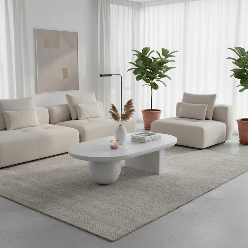 Τραπεζάκι σαλονιού Kane μασίφ ξύλο ακακίας σε λευκή απόχρωση 110x72x38εκ