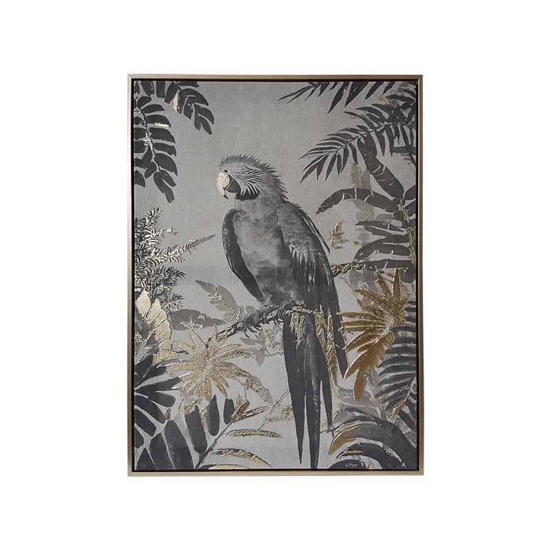 Πίνακας σε Καμβά με Πλαστικό πλαίσιο FL252329 Fylliana Γκρί -Μπέζ και Μαύρο 50x3x70εκ.