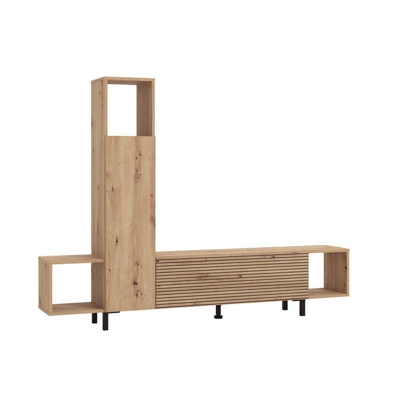 Σύνθετο σαλονιού ANDROS Artisan Oak - Μαύρο 184x30x138εκ