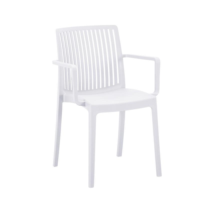 Καρέκλα Κήπου Emma Fylliana Πολυπροπυλένιο Λευκό με UV προστασία 55x56x82εκ