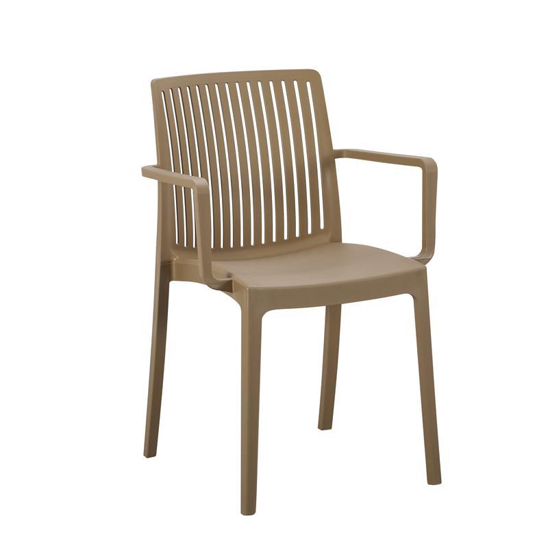 Καρέκλα Κήπου Emma Fylliana Πολυπροπυλένιο Χακί με UV προστασία 55x56x82εκ