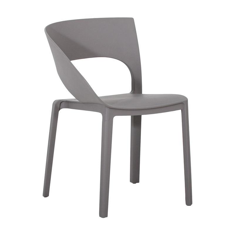 Καρέκλα Κήπου FL870 Fylliana Πολυπροπυλένιο Σκούρο Γκρί με UV προστασία 54x60x83εκ