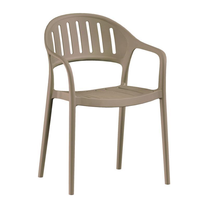 Καρέκλα Κήπου Calmara Fylliana Πολυπροπυλένιο σε Χακί χρώμα 57x52x81εκ