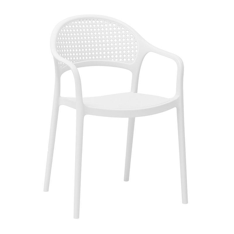 Καρέκλα Κήπου Nephele Fylliana Πολυπροπυλένιο σε Λευκό χρώμα 57x52x81εκ