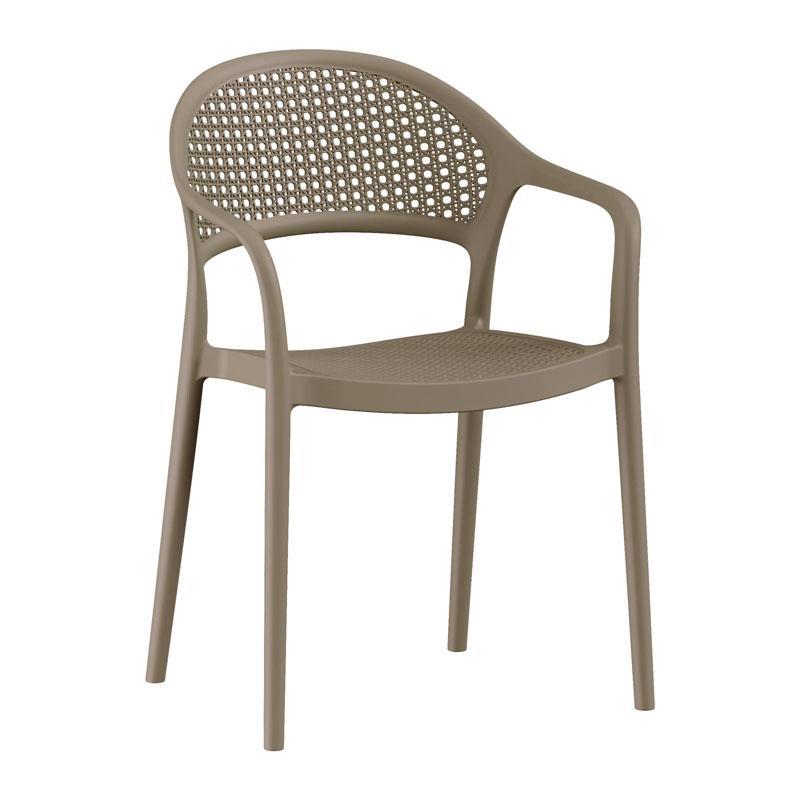 Καρέκλα Κήπου Nephele Fylliana Πολυπροπυλένιο σε Χακί χρώμα 57x52x81εκ