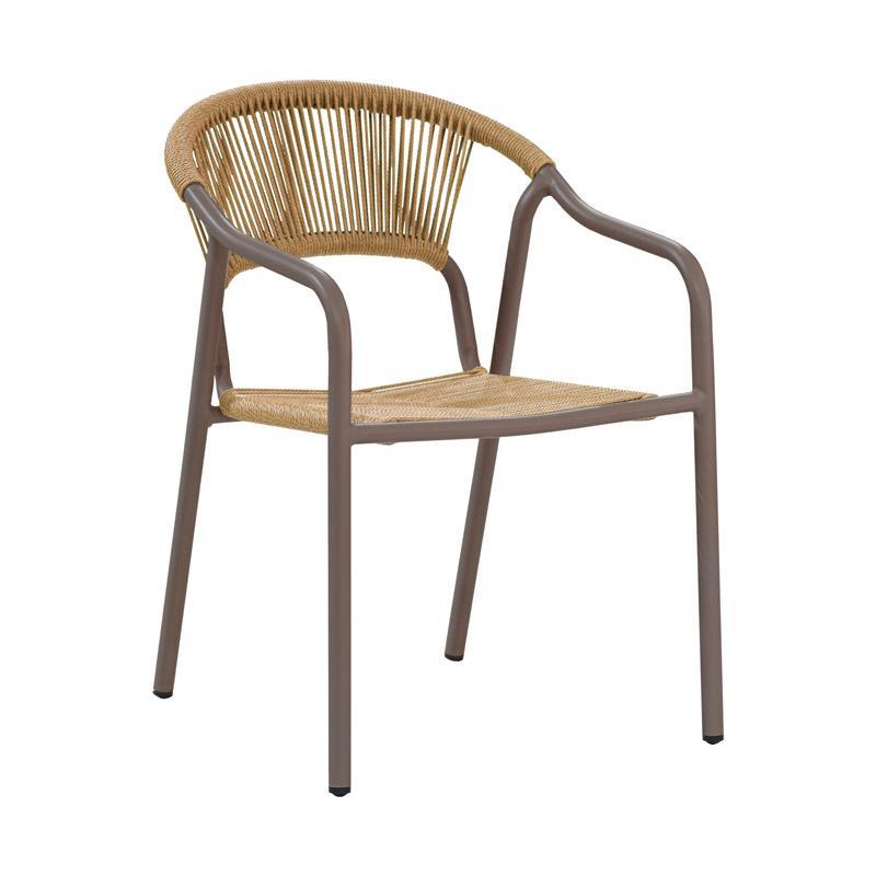 Καρέκλα Κήπου Solace Fylliana Καφέ - Φυσικό χρώμα 56x65x82εκ