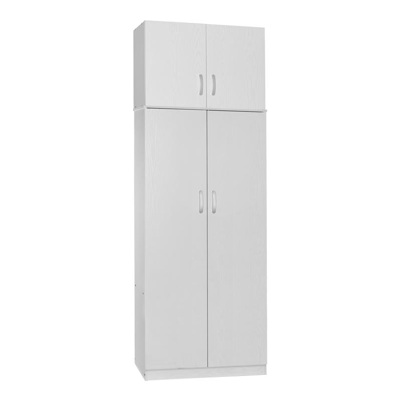 Ντουλάπα Lego δίφυλλη και πατάρι σε λευκή απόχρωση 80x42x240εκ