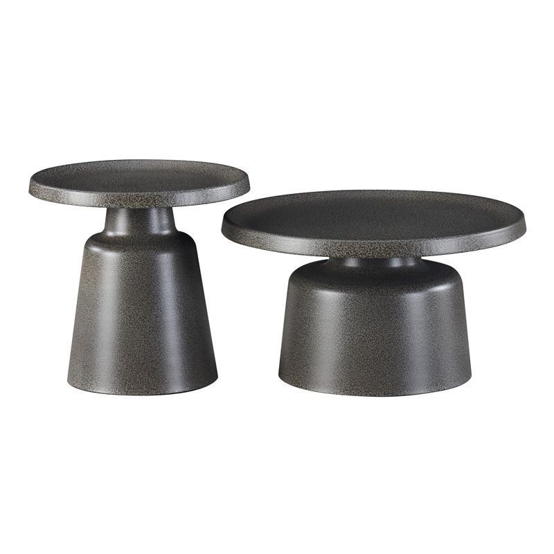 Σετ Τραπεζάκια Σαλονιού 2τεμ. FL830 Fylliana Μαύρο χρώμα 50x47εκ & 70x39εκ