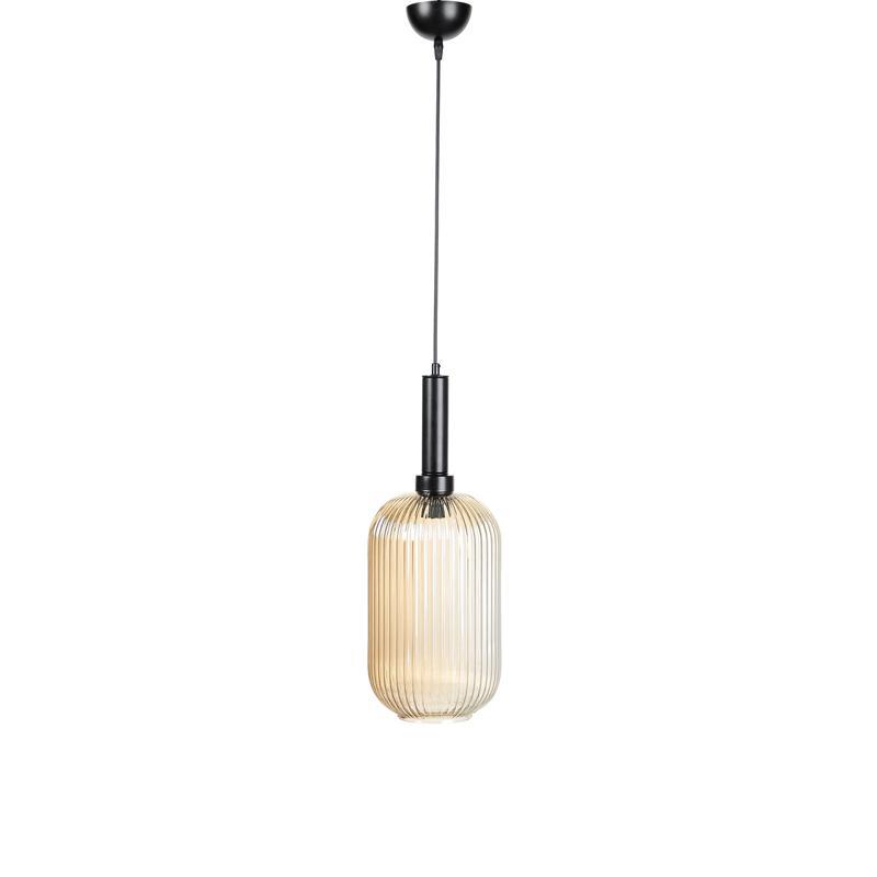 Φωτιστικό Κρεμαστό Οροφής FL358 Fylliana Μονόφωτο Amber Γυαλί 20x32εκ