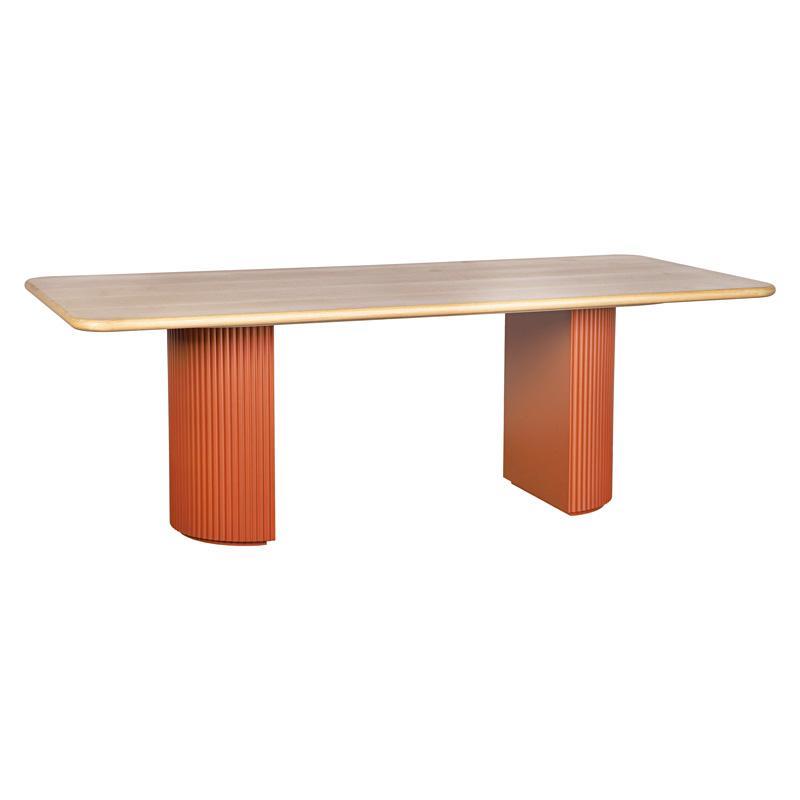 Τραπέζι Τραπεζαρίας Elington Fylliana Φυσικό - Πορτοκαλί χρώμα 220x100x75εκ