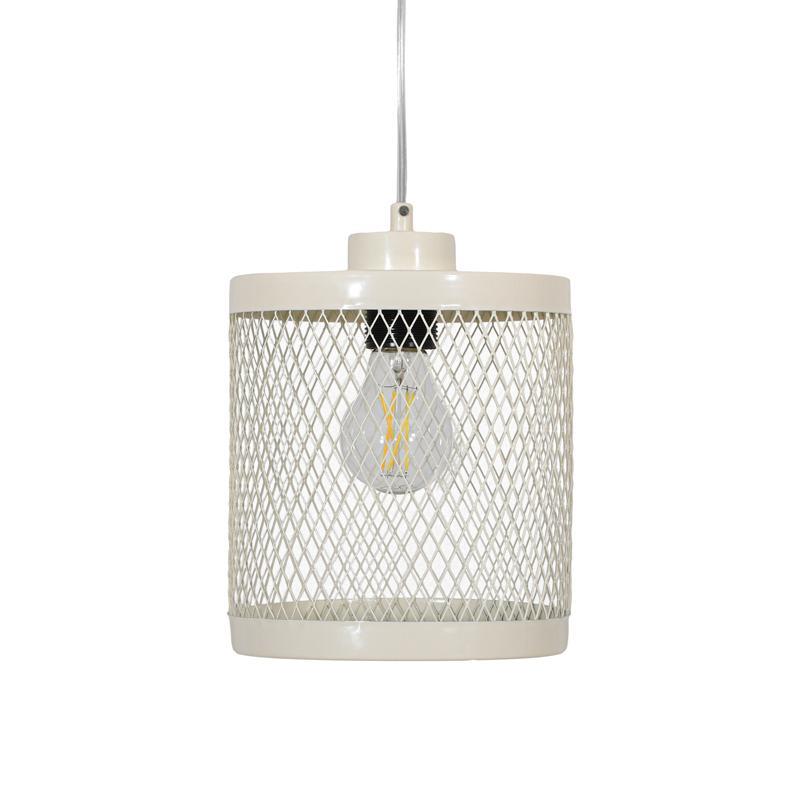 Φωτιστικό Οροφής Μονόφωτο FL362 Fylliana Μεταλλικό με Καπέλο Πλέγμα Κρέμ χρώμα 18x20εκ