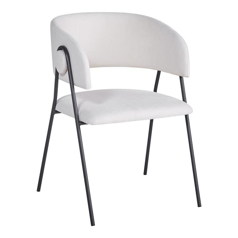 Καρέκλα Πολυθρόνα Rachele I μπεζ ύφασμα-πόδι μαύρο μέταλλο 52x65x79εκ