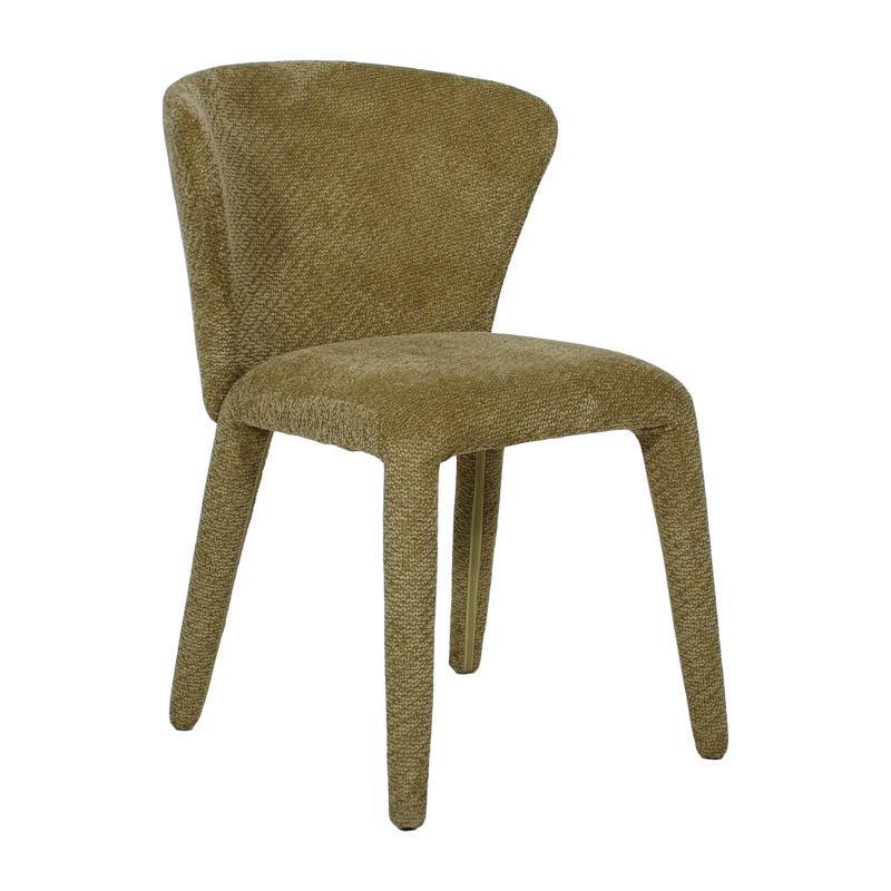 Καρέκλα Τραπεζαρίας Brielle Fylliana Υφασμάτινη επένδυση Λαδί 54x61x81εκ