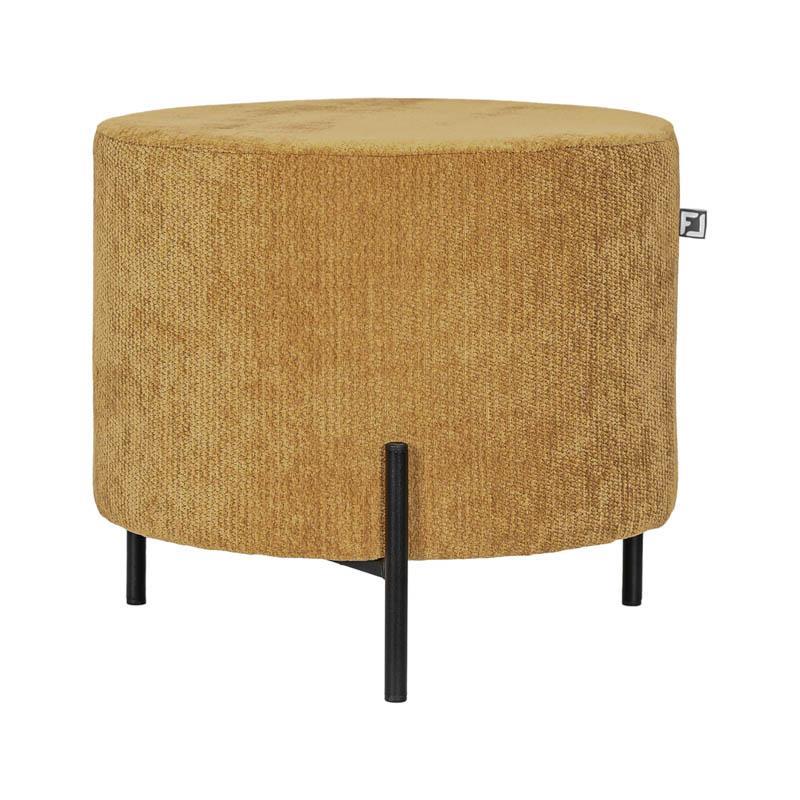 Σκαμπό Στρόγγυλο New Lux Fylliana Μουσταρδί χρώμα 46x46x43εκ