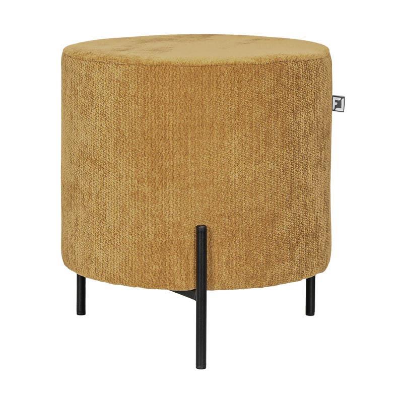 Σκαμπό Στρόγγυλο New Lux Fylliana Μουσταρδί χρώμα 33x33x38εκ