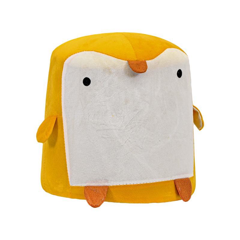 Σκαμπό Υφασμάτινο FL189 Fylliana Λευκό - Κίτρινο χρώμα 28x30εκ