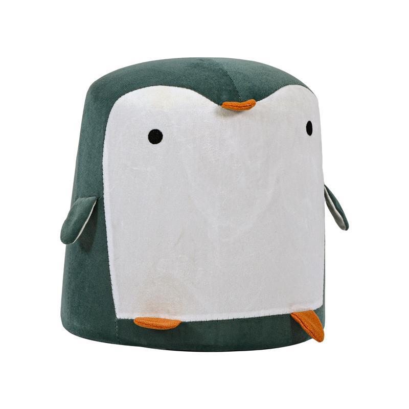 Σκαμπό Υφασμάτινο Πιγκουίνος Fylliana Λευκό - Πράσινο χρώμα 28x30εκ