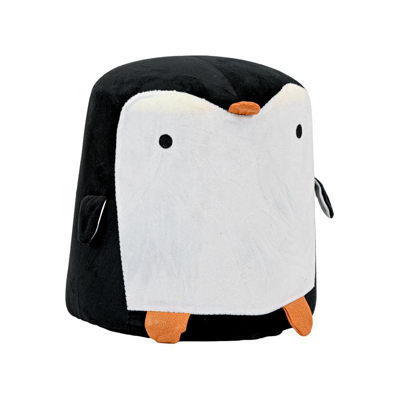 Σκαμπό Υφασμάτινο Πιγκουίνος Fylliana Λευκό - Μαύρο χρώμα 28x30εκ