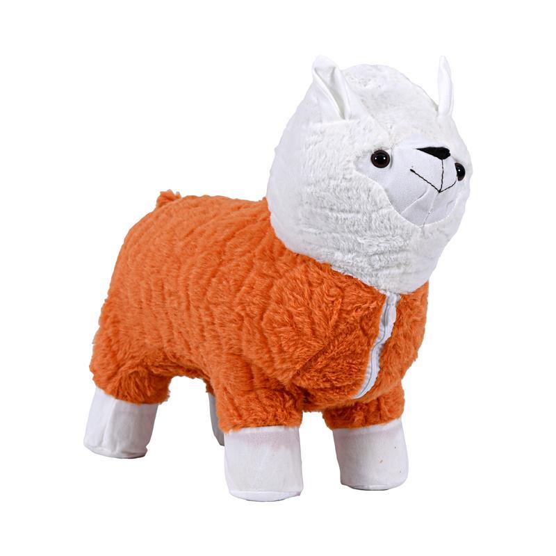 Σκαμπό Υφασμάτινο Αλπακά Fylliana Πορτοκαλί χρώμα 35x18x35εκ