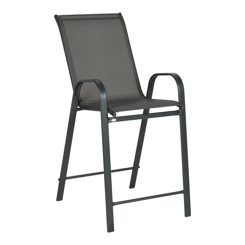 Σκαμπό μπαρ μεσαίου ύψους Calan μέταλλο-textilene σε ανθρακί απόχρωση 55x70x114εκ