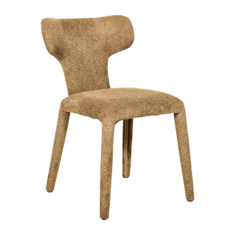 Καρέκλα Τραπεζαρίας Veloria Fylliana με Υφασμάτινη επένδυση σε Κίτρινο 50x62x80εκ.