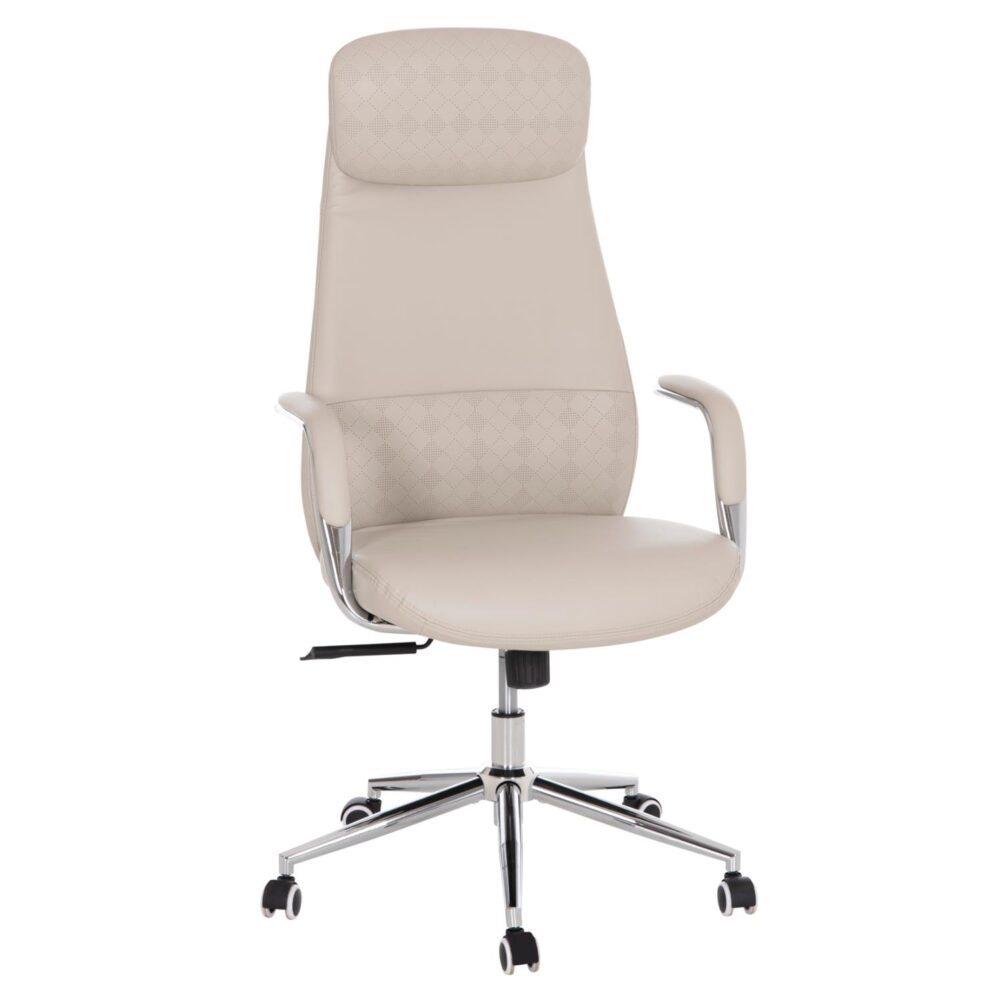 Καρέκλα Γραφείου SONTY C18354.10 Ανοιχτό Γκρί PU - Βάση Χρωμίου 67x68x125Υεκ.