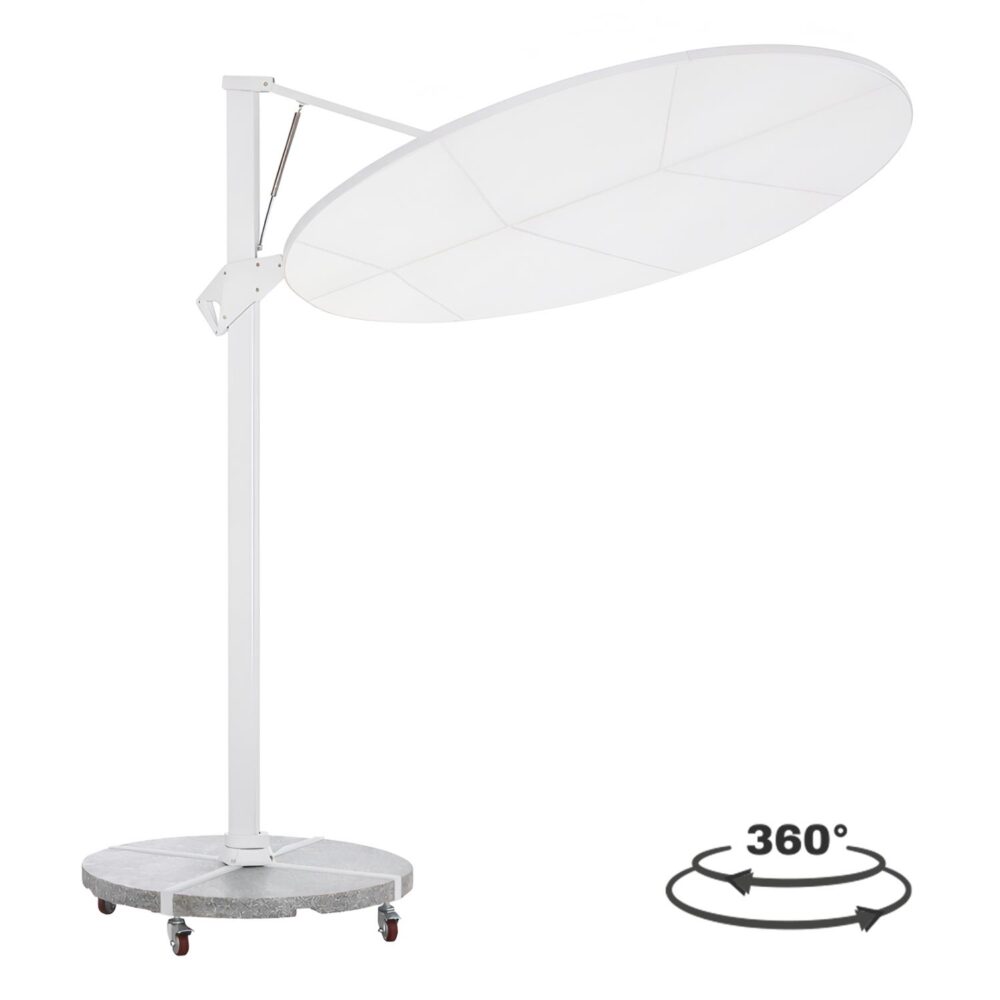 Ομπρέλα με Βάση Σειρά CANNOPY C21285.02 Αλουμίνιο και Γρανίτης σε Λευκό Φ2,2m