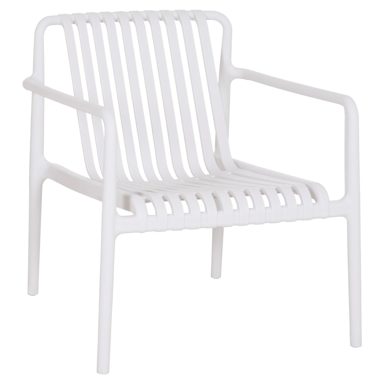 Πολυθρόνα Lounge MALEN C6626.01 Λευκό Πολυπροπυλένιο 66x77x76Υεκ.