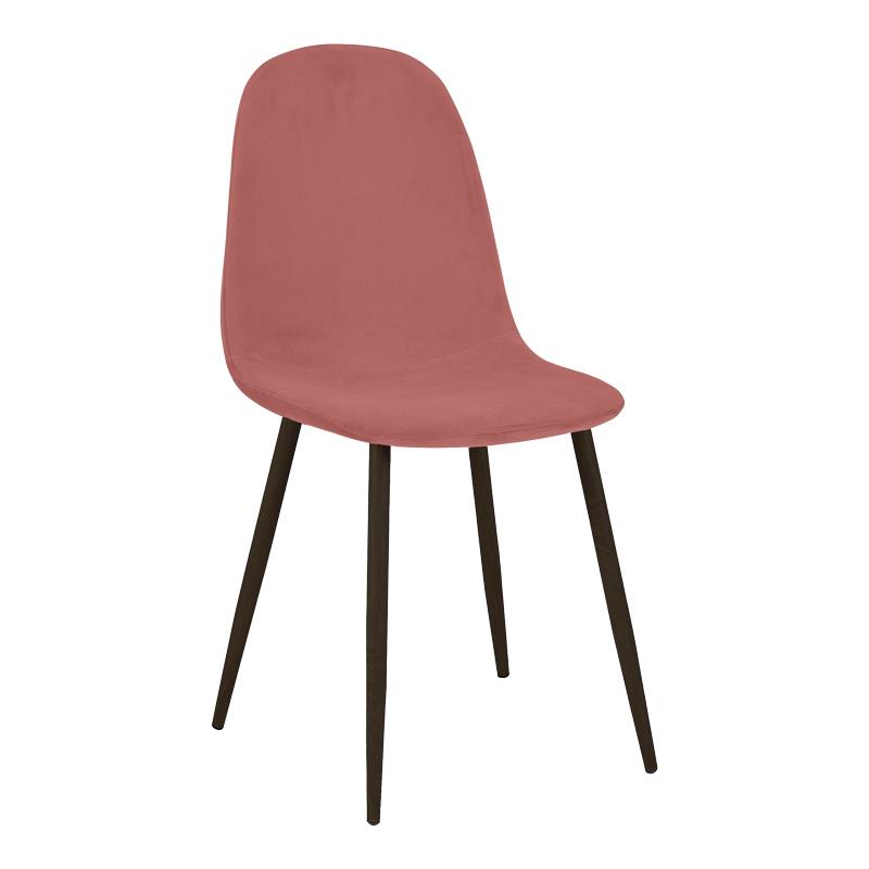 Καρέκλα Bella σάπιο μήλο βελούδο με μεταλλικό μαύρο πόδι 43.5x52x89εκ