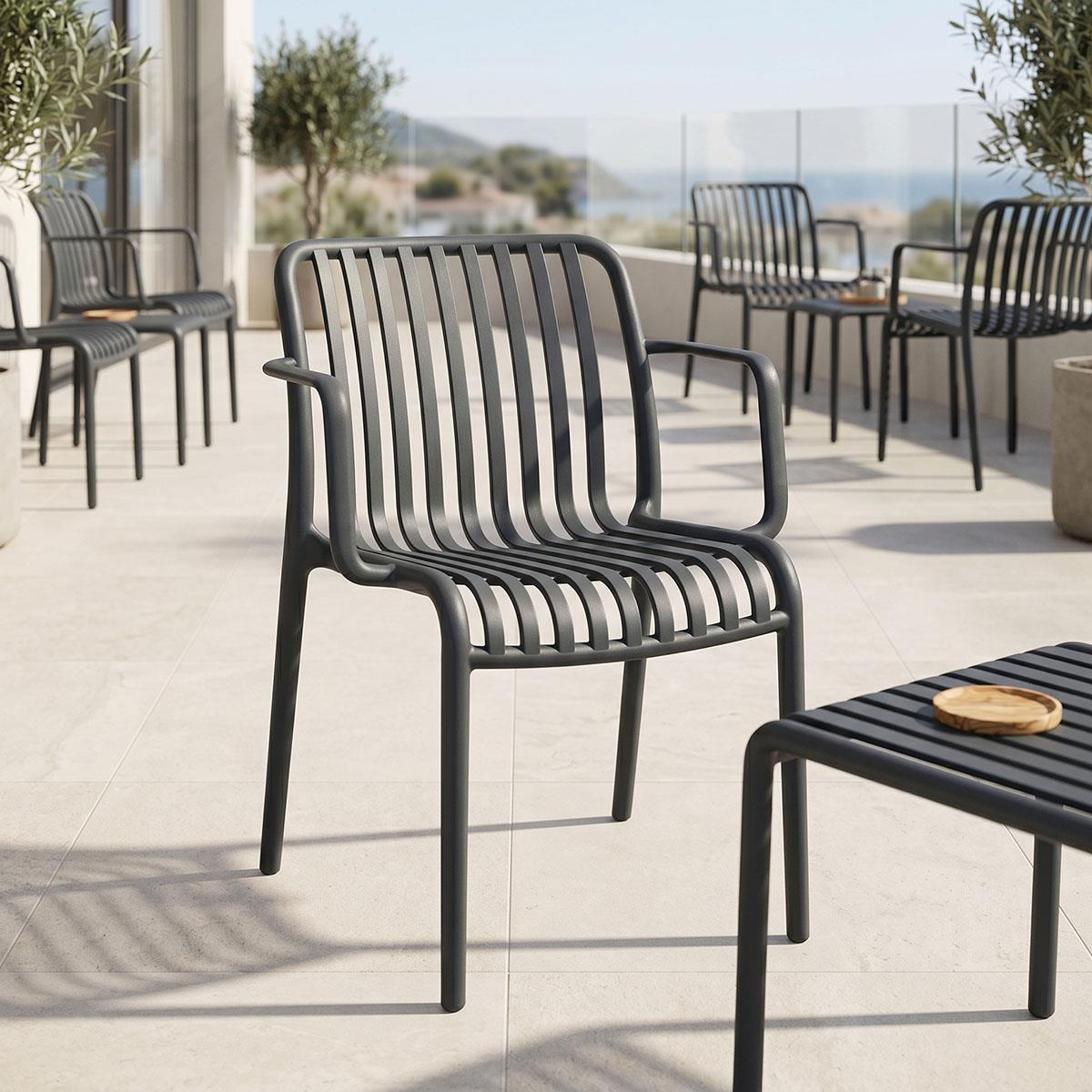 Καρέκλα Πολυθρόνα Zoi pp ανθρακί 54x57.5x79εκ