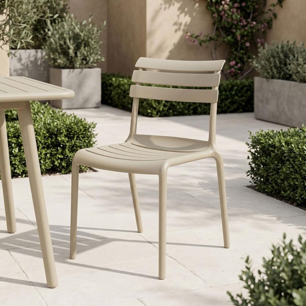 Καρέκλα Almea στοιβαζόμενη pp cappuccino 42.5x55.5x82εκ