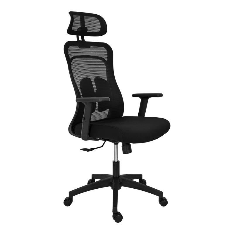 Καρέκλα Γραφείου FL408 Fylliana Μαύρο ύφασμα - Μαύρος σκελετός 64x64x120-130εκ.