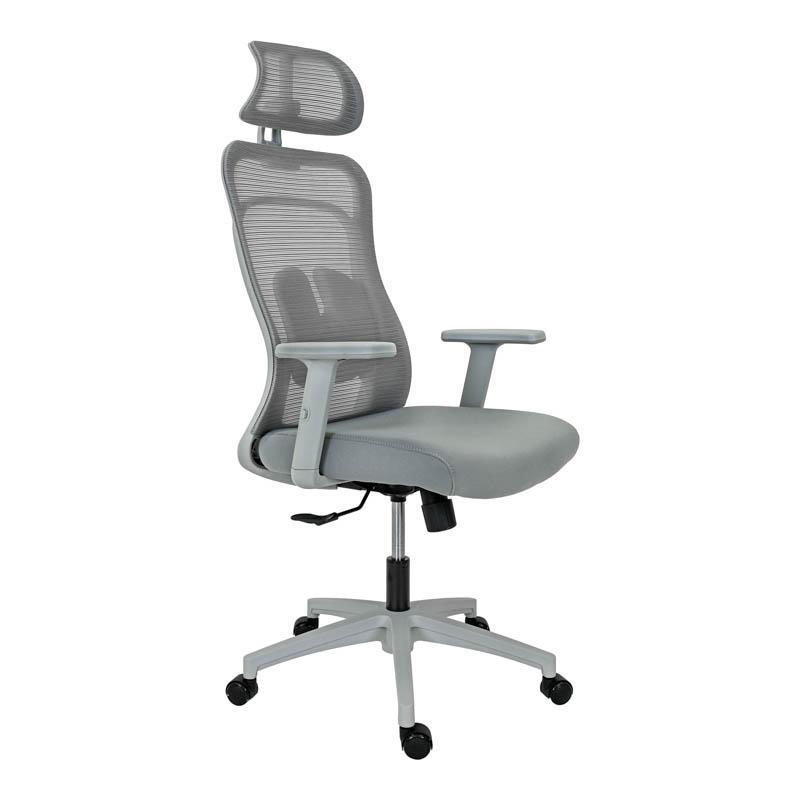 Καρέκλα Γραφείου FL408 Fylliana Γκρί ύφασμα - Γκρί σκελετός 64x64x120-130εκ