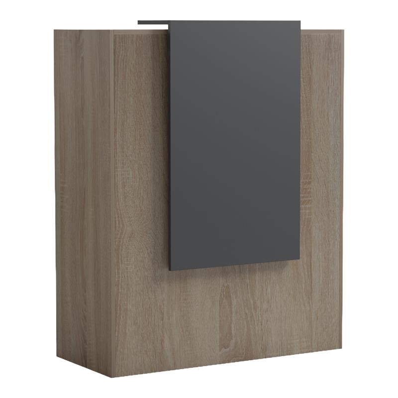 Γραφείο reception Zowel με led sonoma - ανθρακί 90x40x110εκ