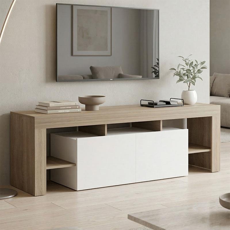 Έπιπλο τηλεόρασης Liner sonoma-λευκό 150x40x50εκ