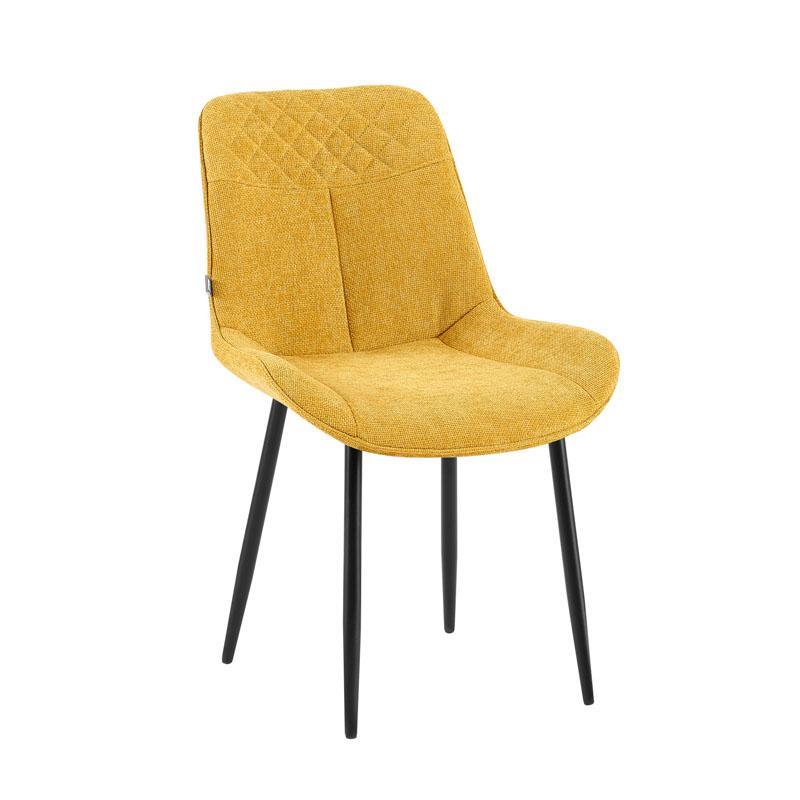 Καρέκλα Τραπεζαρίας FL2508 Fylliana Ύφασμα χρώμα Μουσταρδί - Μεταλλικός Σκελετός 58x53x84εκ