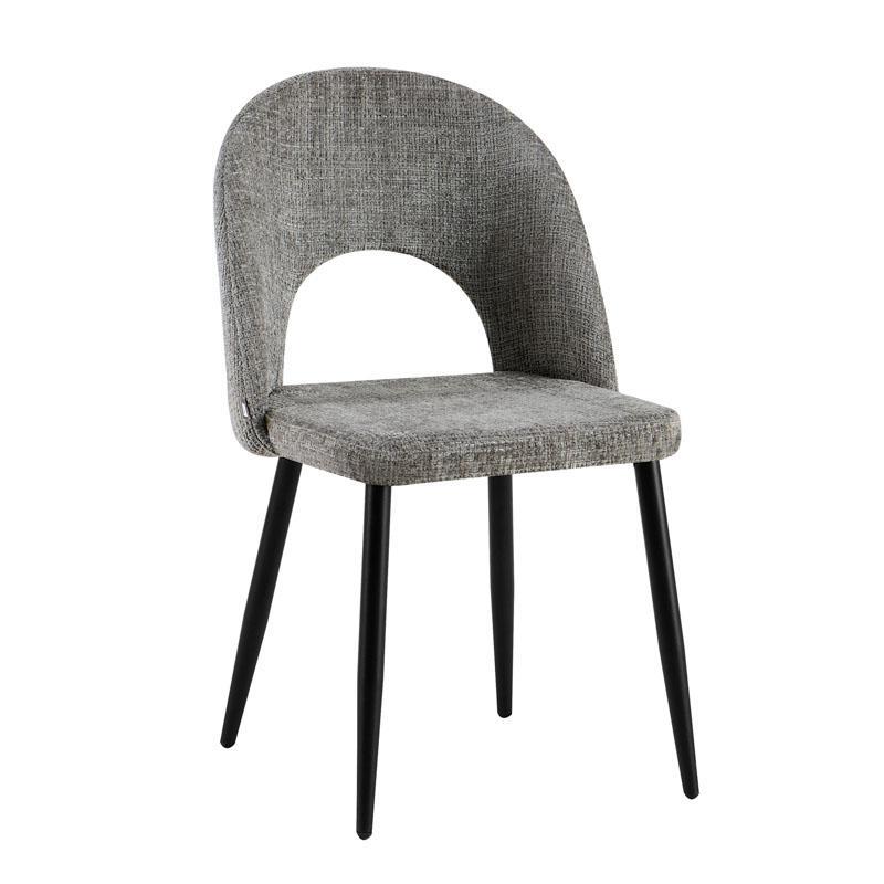 Καρέκλα Τραπεζαρίας FL2315 Fylliana Ύφασμα χρώμα Γκρί Σκούρο - Μεταλλικός Σκελετός 57x49x84εκ