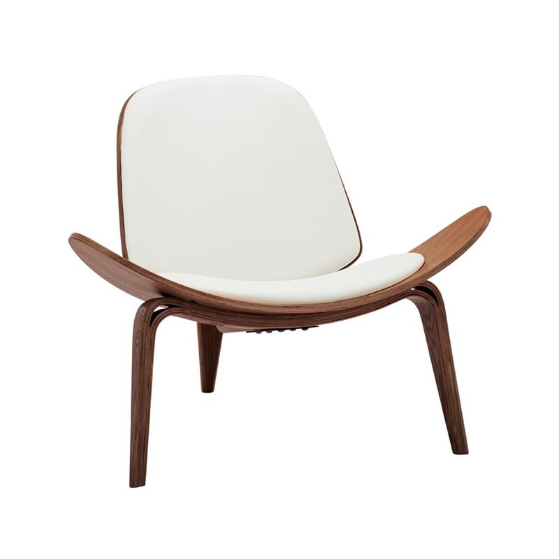 Πολυθρόνα Vilma PU μπεζ - plywood καρυδί 90x76.5x74.5εκ