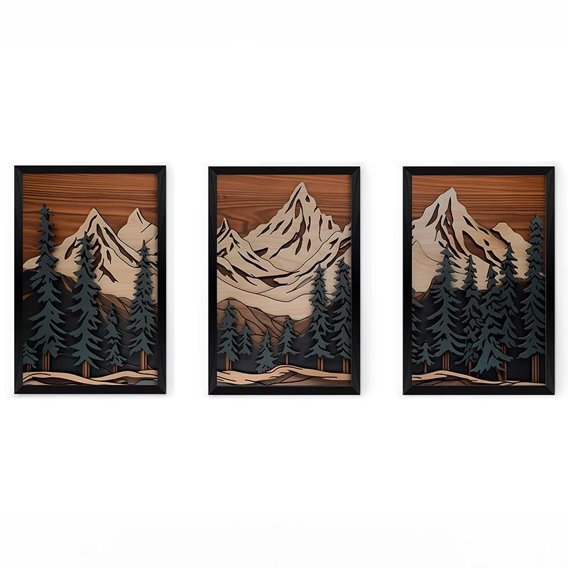 Πίνακας Fortasia τρίπτυχος με ψηφιακή εκτύπωση και πλαίσιο 33x0.3x48εκ