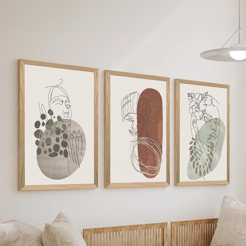 Πίνακας Linento τρίπτυχος με ψηφιακή εκτύπωση και πλαίσιο 33x0.3x48εκ