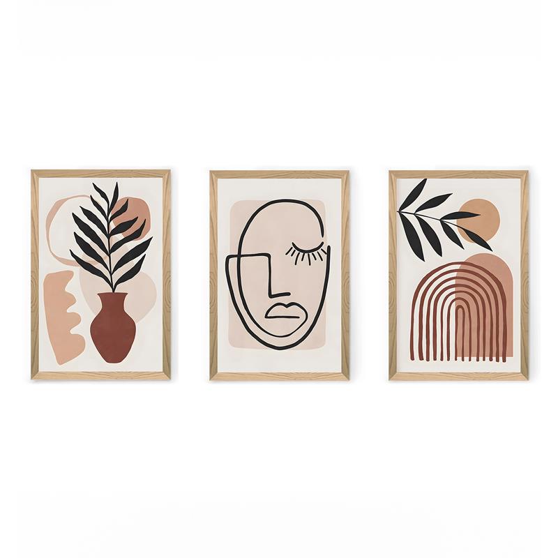 Πίνακας Temora τρίπτυχος με ψηφιακή εκτύπωση και πλαίσιο 33x0.3x48εκ