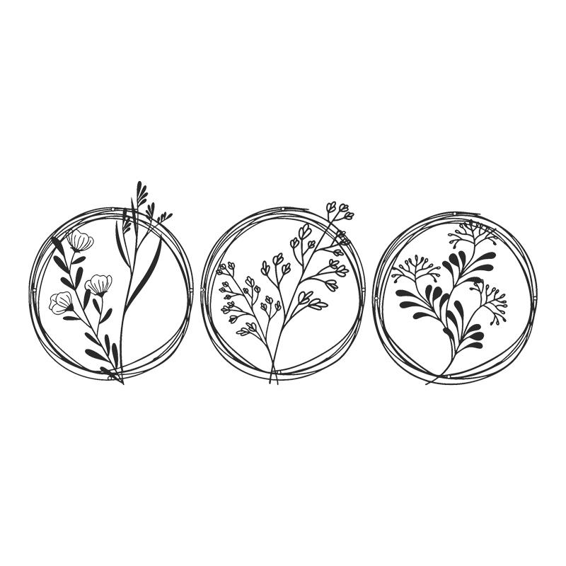 Διακοσμητικό τοίχου Fremio σετ 3τεμ μαύρο μεταλλικό Φ30x0,15εκ