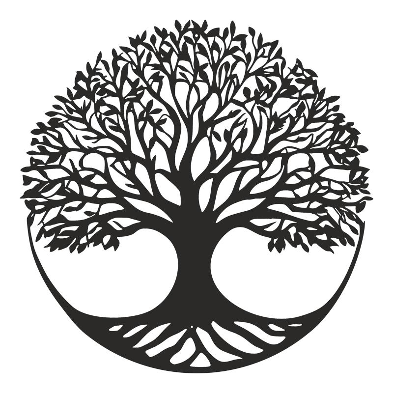 Διακοσμητικό τοίχου Lifeto μαύρο μεταλλικό Φ80x0,15εκ