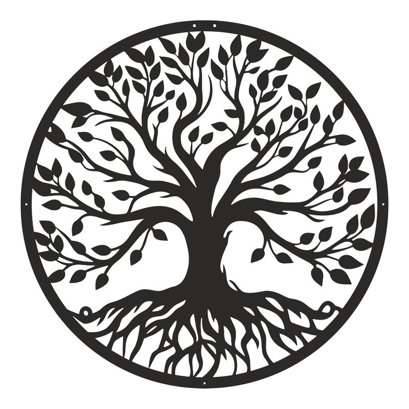 Διακοσμητικό τοίχου Treelife μαύρο μεταλλικό Φ80x0,15εκ