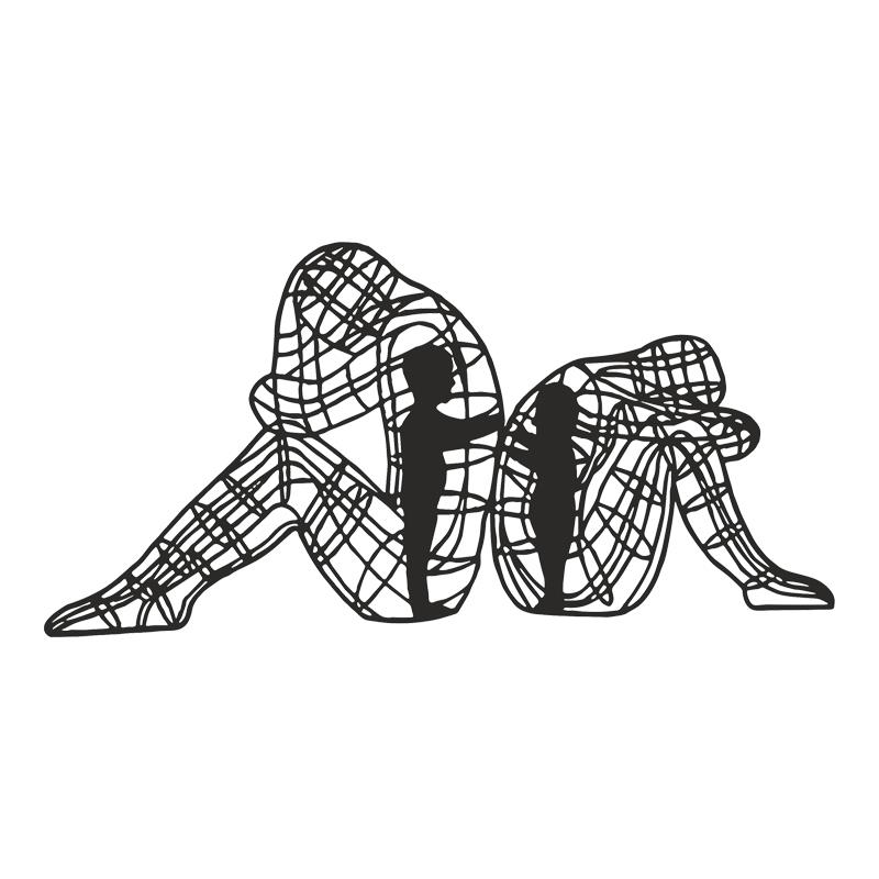 Διακοσμητικό τοίχου Innero μαύρο μεταλλικό 50x0,15x25εκ