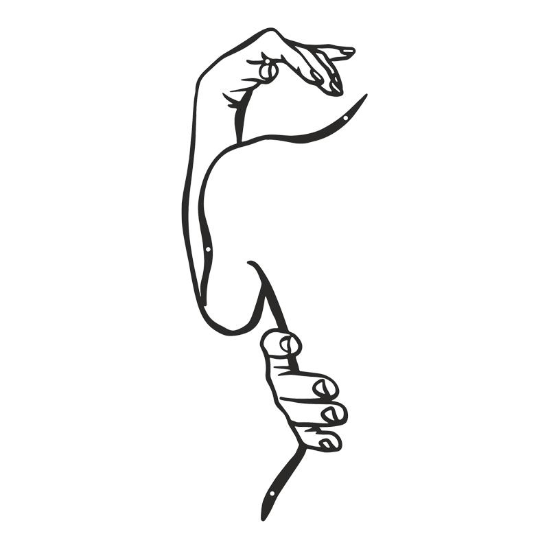 Διακοσμητικό τοίχου Femalo μαύρο μεταλλικό 20x0,15x50εκ