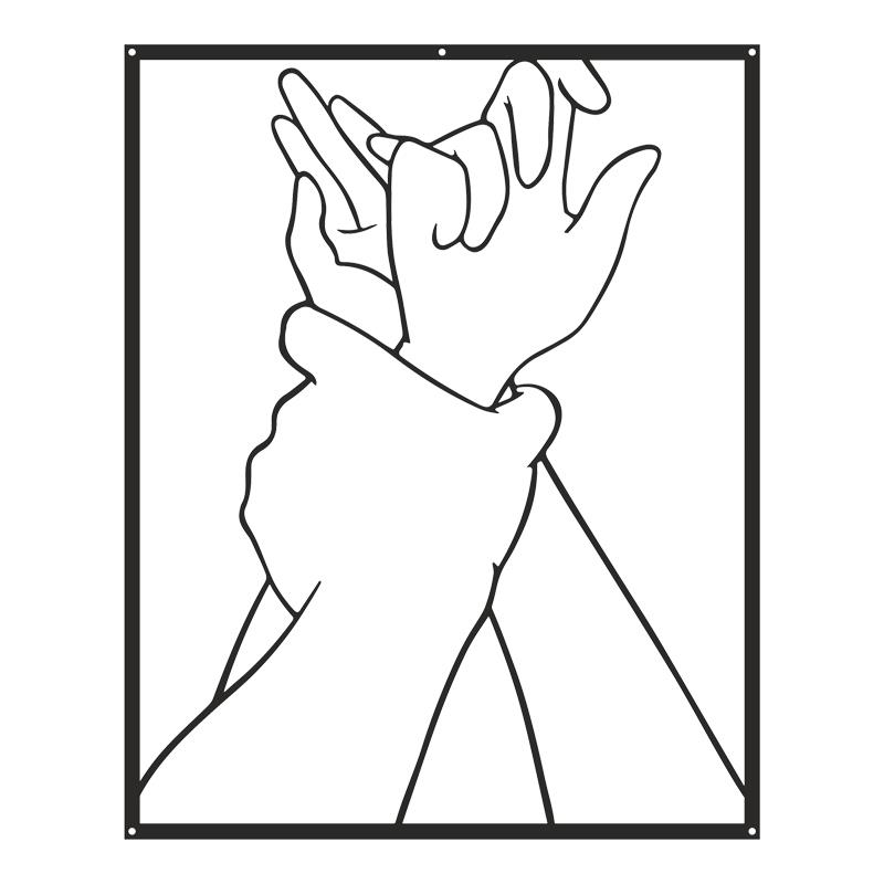 Διακοσμητικό τοίχου Handia μαύρο μεταλλικό 40x0,15x50εκ