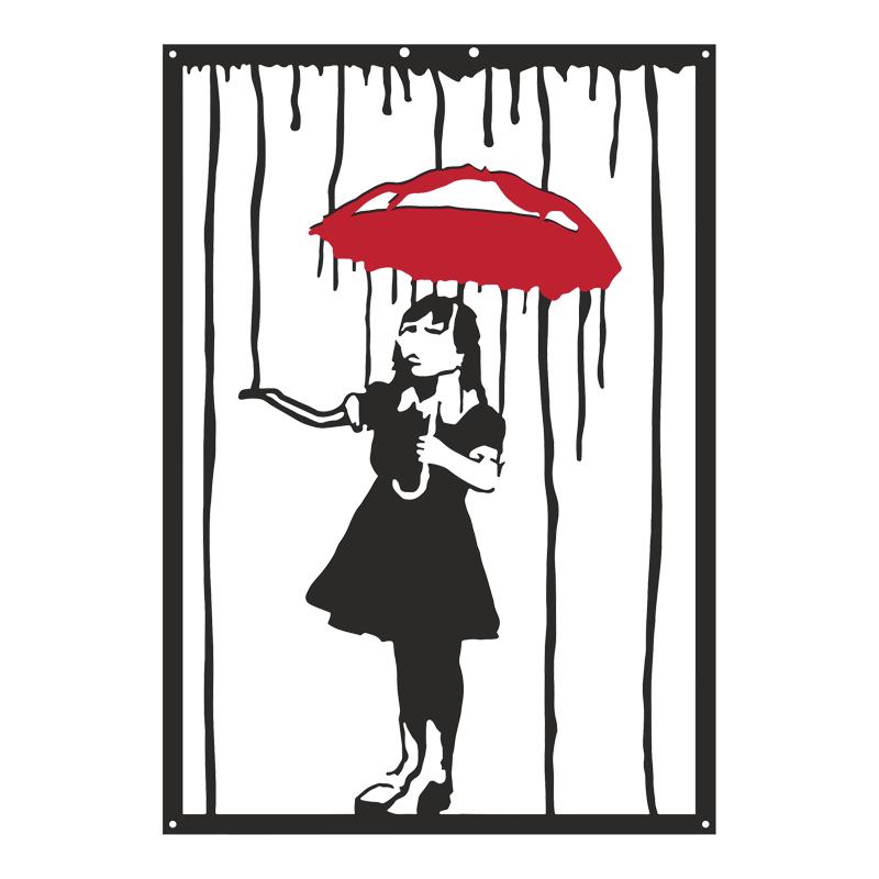 Διακοσμητικό τοίχου Raino μαύρο μεταλλικό 35x0,15x50εκ