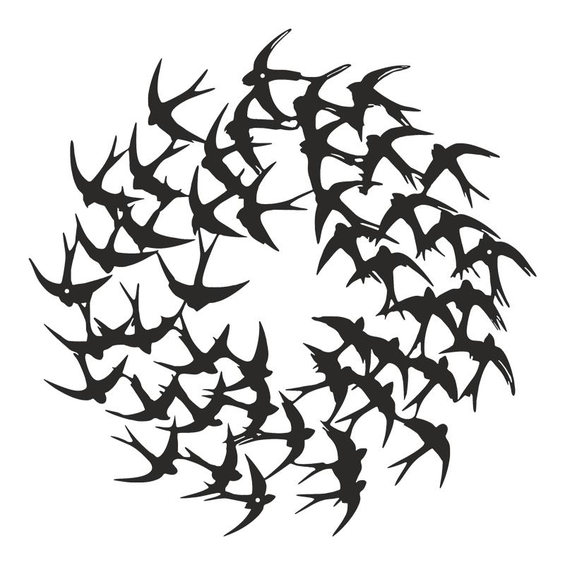 Διακοσμητικό τοίχου Swarm μαύρο μεταλλικό Φ50x0,15εκ